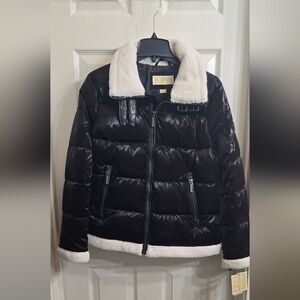 Michael Kors Women's Faux-Shearling Shine Puffer Coat